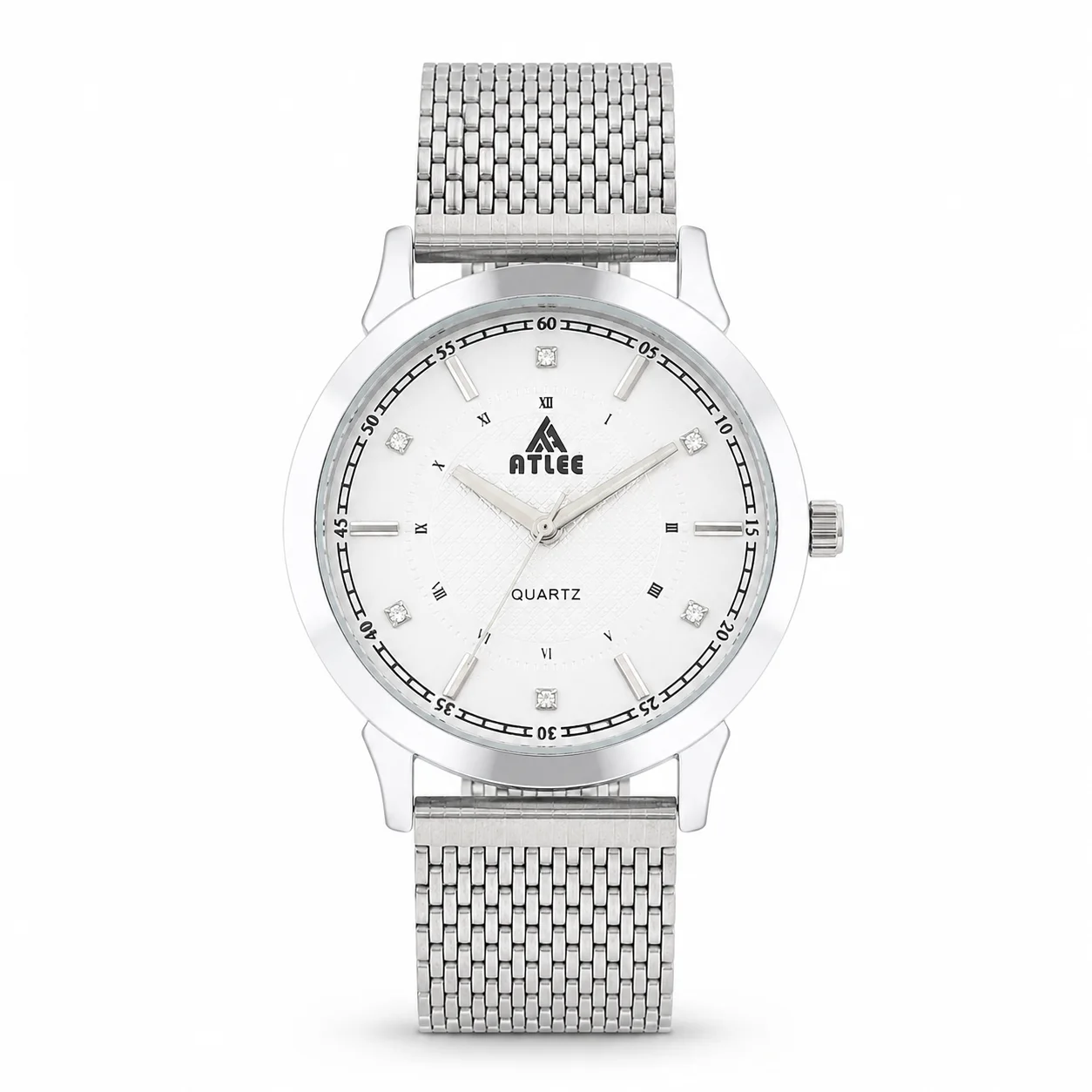 ATLEE A103 Silver Dial Analog Quartz Watch for Men